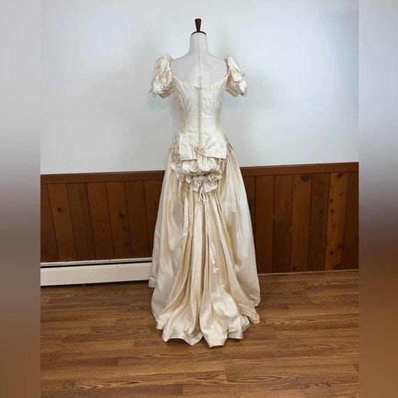Stunning Vintage 1980s Van Lear Silk Wedding Gown! - image 7