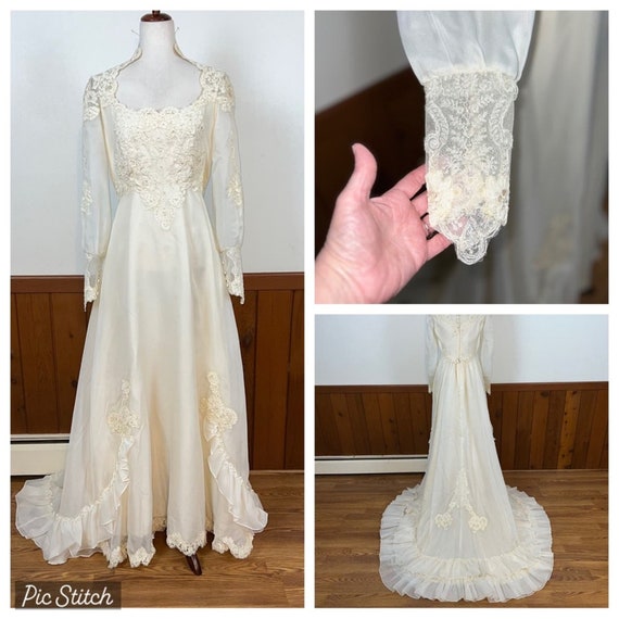 Stunning Preserved Vintage 1970s Union Made Weddi… - image 1