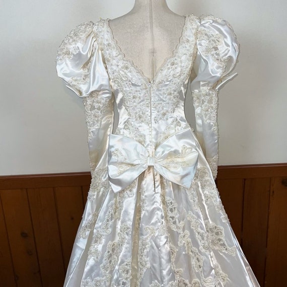 Stunning Vintage 90s Mori Lee Heavily Beaded Wedd… - image 7