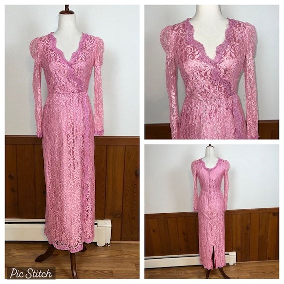 Beautiful Vintage 1970s/80s Alicia Allover Lace M… - image 1