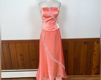 Splendido abito da ballo con corsetto in 2 pezzi vintage Y2K Mystique iridescente!