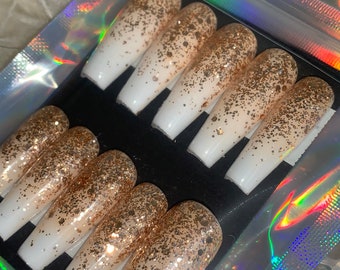 Weiss Glitzer Nagel Etsy