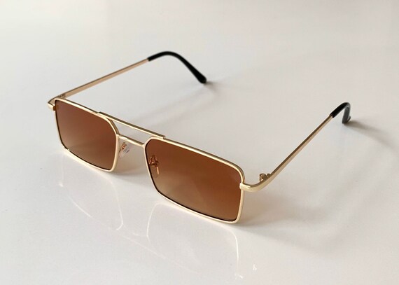 gold rectangle sunglasses