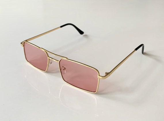rectangle pink sunglasses