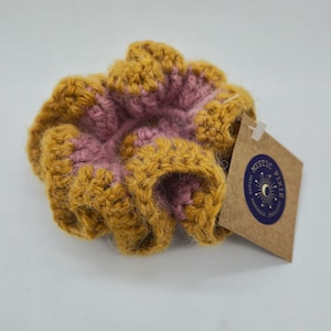 Custom Fuzzy Crochet Scrunchie: Handmade Alpaca Blend Hair Accessory
