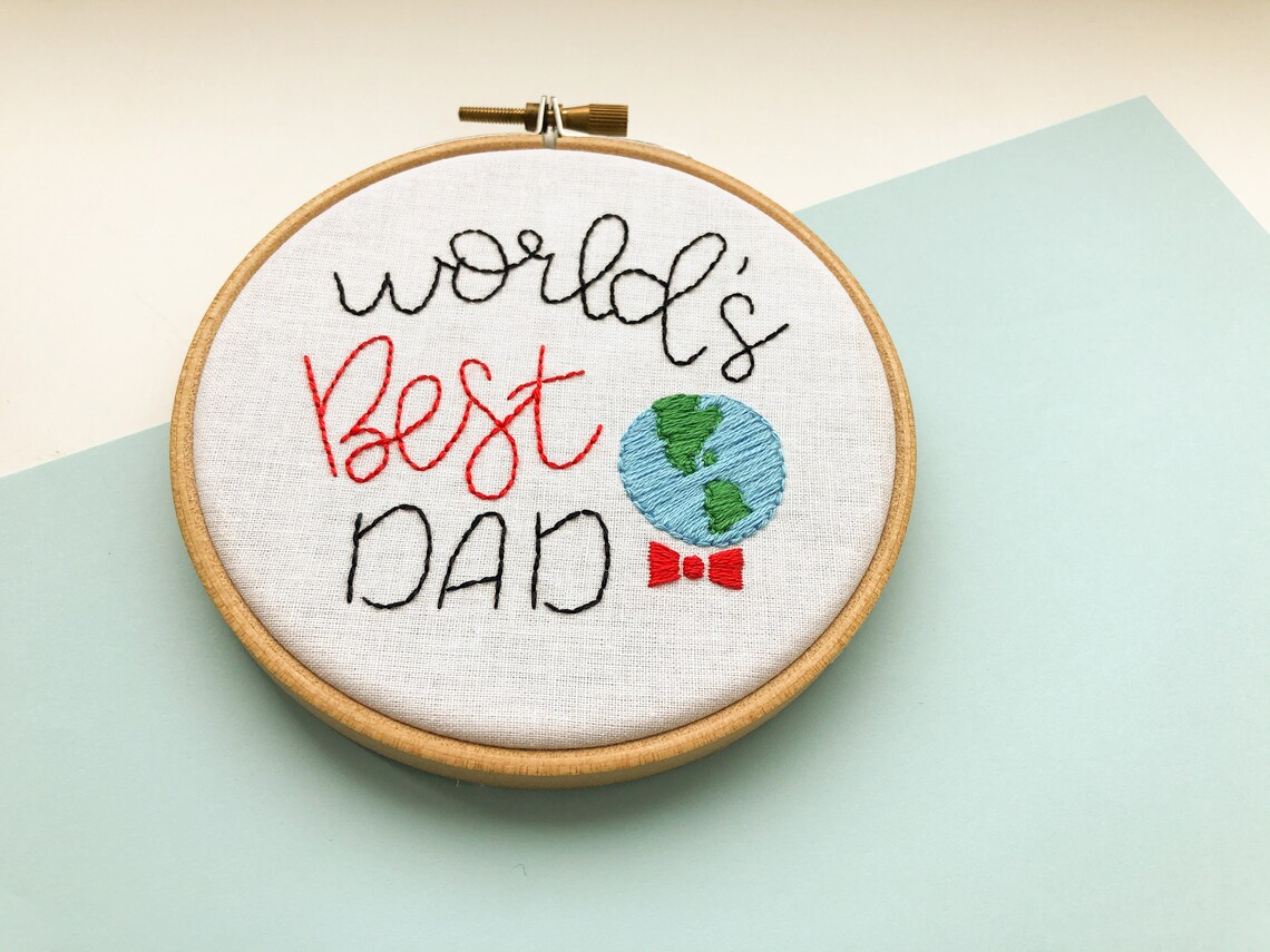 Best dad embroidery pattern for beginner DIY fathers day gift Etsy