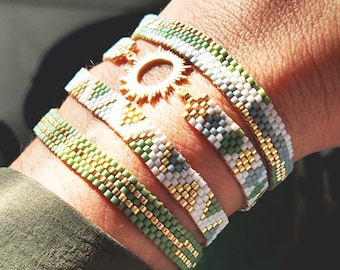 Bracelet Wrap "Sunset Dreams" Miyuki - Argent 925 plaqué or