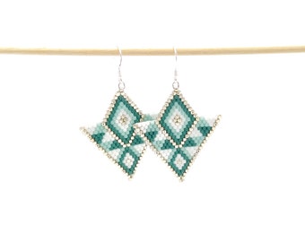 Miyuki Roma earrings – Turquoise – 925 silver