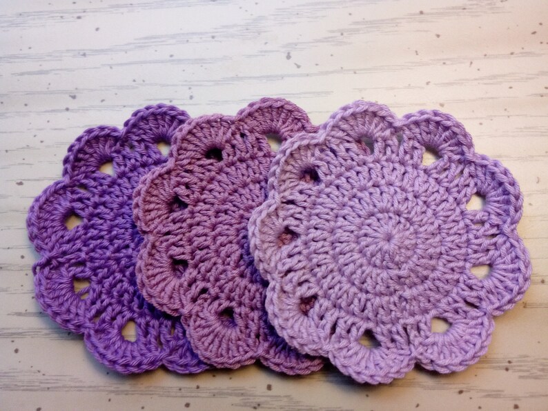 Crochet Coasters Crochet Coasterset of 4 Coaster Etsy