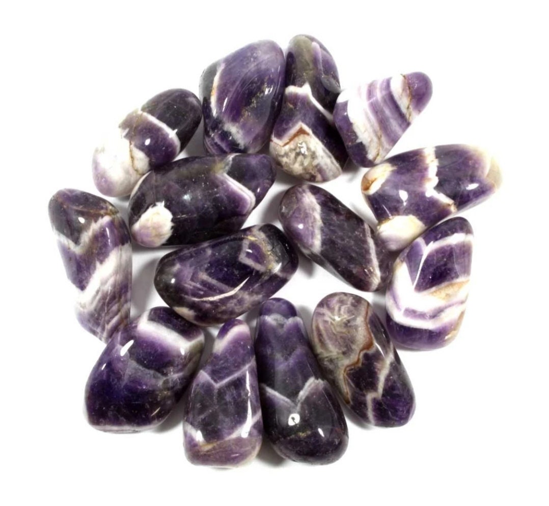 chevron amethyst tumbled