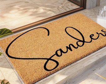 Felpudo de bienvenida, felpudo con apellido, alfombra de entrada para exteriores, regalo personalizado para inauguración de casa, decoración del hogar, alfombra personalizada