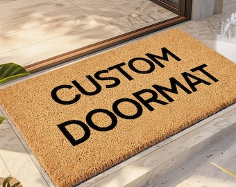 Personalized Coir Doormat, Custom Family Name, Housewarming Gift
