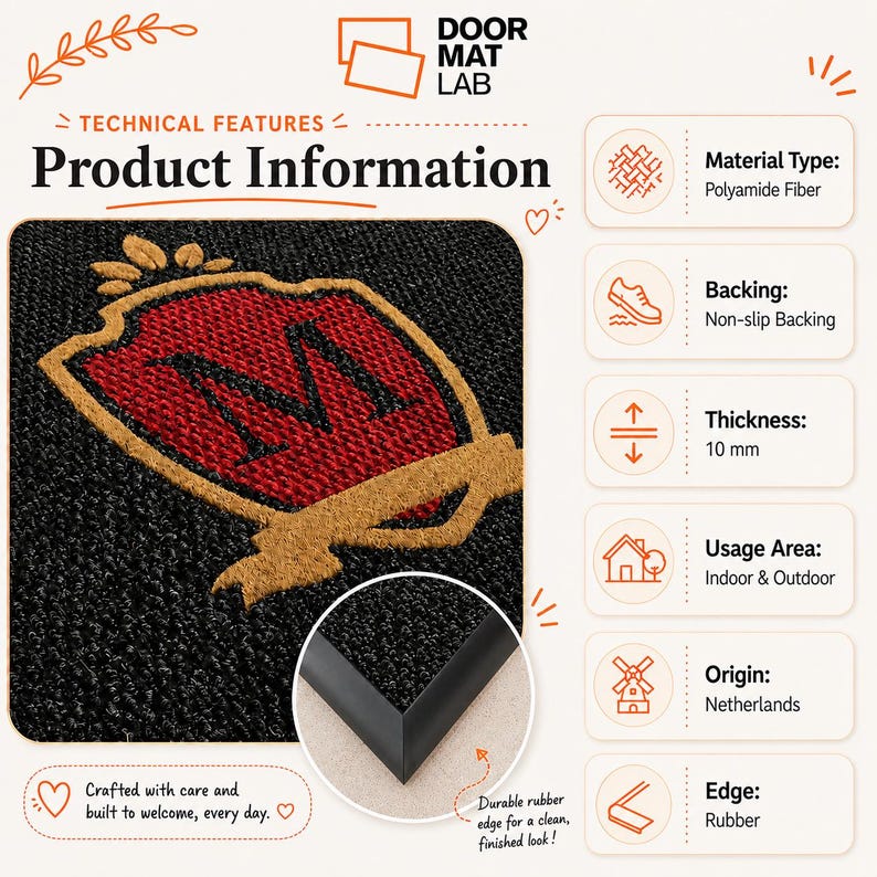 Custom Logo Doormat, Non-Slip Indoor Outdoor Mat image 3
