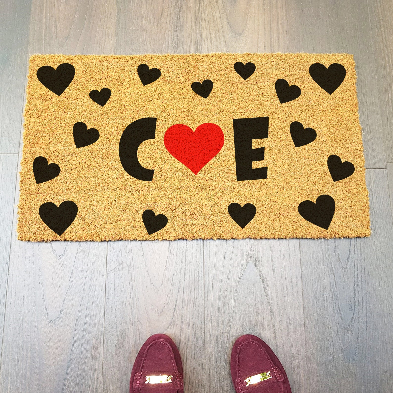 Heart Doormat Personalized Heart Doormat Love Doormat Etsy