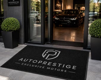 Custom Car Dealership Logo Doormat, Personalized Auto Showroom Entrance Mat, Commercial Business Rug