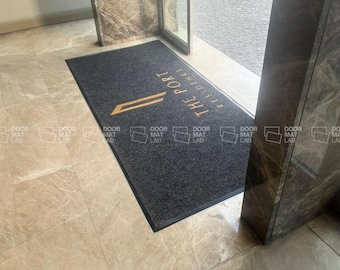 Felpudo con logotipo para interior y exterior, duradero, antideslizante, personalizado, con logotipo de empresa, alfombra de empresa, felpudo
