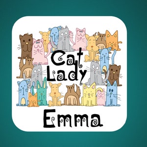 Crazy Cat Lady Gift Coaster Cushion case Tote Bag Coaster with name
