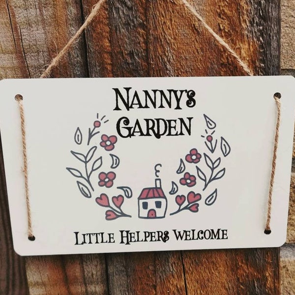 Nanny's Garden Metal Sign