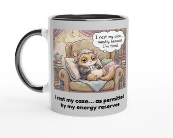 Ik rest mijn zaak... zoals toegestaan door mijn energiereserves– Grappige 11oz mok advocaat advocaat