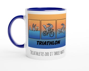 Triathlon Mug • “Triathletes do it three ways” • Funny Triathlete Gift • Ironman Training Humor • Endurance Athlete Coffee Cup