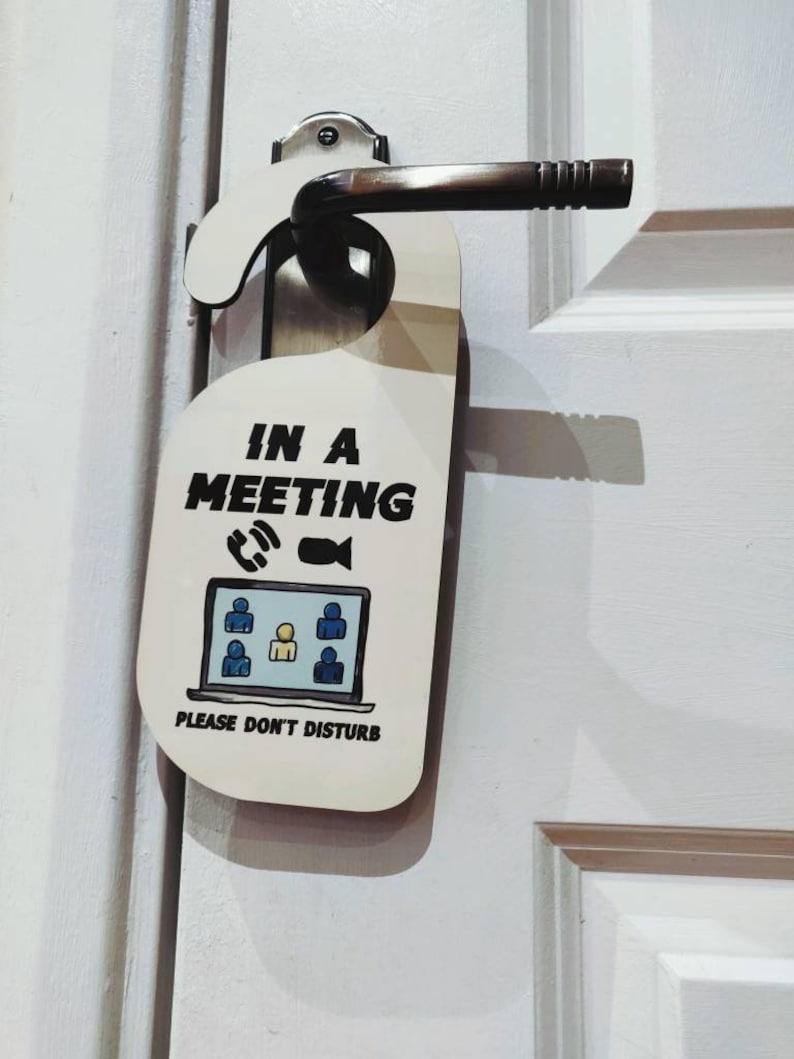 Door Hanger Home Office in Meeting Etsy
