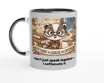 Ik spreek niet alleen legalese, ik gebruik ook cafeïne. – Grappige 11oz-advocaatmok