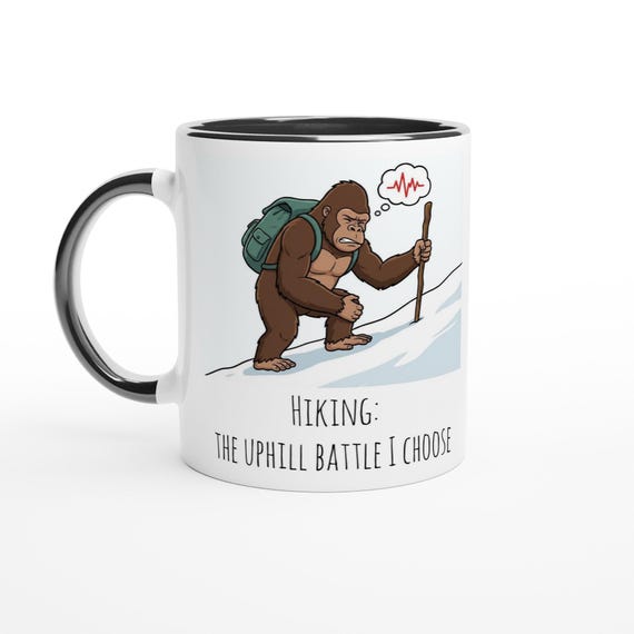 Funny Hiking Mug • “Hiking: the uphill battle I choose” • Hiker Gift • Outdoors Coffee Mug • Nature Lover Present