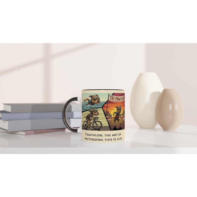 Triathlon Mug • Pretending This Is Fun • Ironman Training Humor Coffee Cup image 3