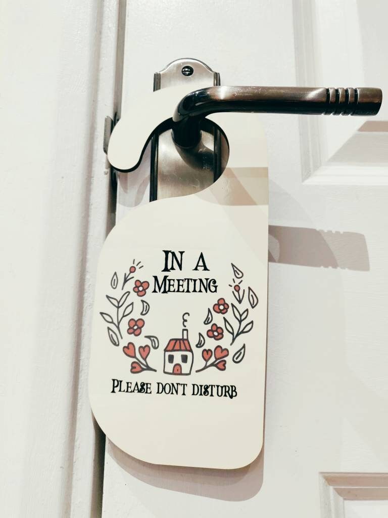 Personalised Door Hanger Home Office In Meeting Etsy