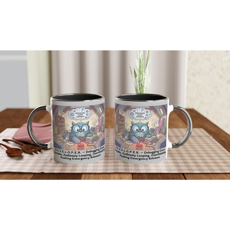 D.E.V.E.L.O.P.E.R. – Debug di ogni variabile, loop senza fine, pensiero eccessivo, rilascio di rilasci di emergenza Tazza immagine 6