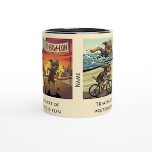 Triathlon Mug • Pretending This Is Fun • Ironman Training Humor Coffee Cup image 5