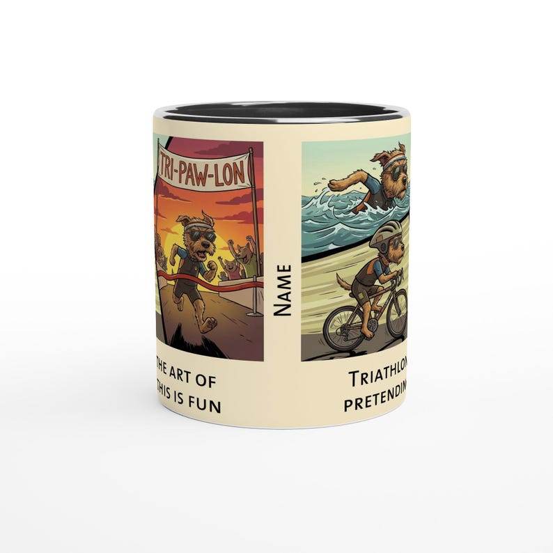 Triathlon Mug • Pretending This Is Fun • Ironman Training Humor Coffee Cup image 5