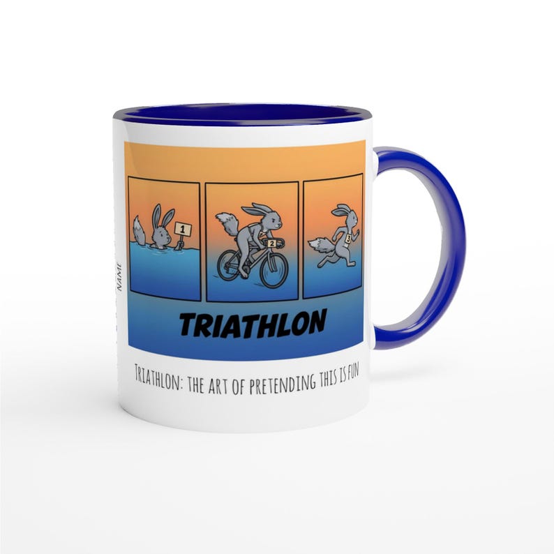 Triathlon Mug • “Triathlon: the art of ...” • Funny Triathlete Gift • Ironman Training Humor • Endurance Athlete Coffee Cup image 4