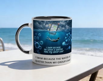Swimmer Mug • Water Quieter Than Group Chat, Insulated Tumbler