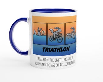 Triathlon Mug • “Triathlon: the only time  ..” • Funny Triathlete Gift • Ironman Training Humor • Endurance Athlete Coffee Cup