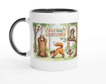 Yoga Hair Don’t Care Tasse - Lustige Yoga-Liebhaber-Tasse - Nettes Yogi Geschenk - 11 Unzen Keramikkaffeetasse