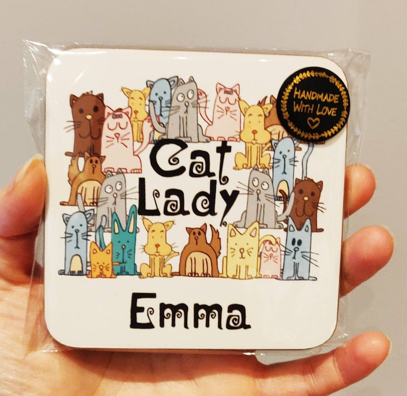 Crazy Cat Lady Gift Coaster Cushion case Tote Bag image 1