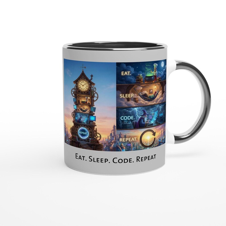 Eat. Sleep. Code. Repeat– Funny Programmer Mug, Developer Gift, Coder Humor, Tech Worker Coffee Cup image 4