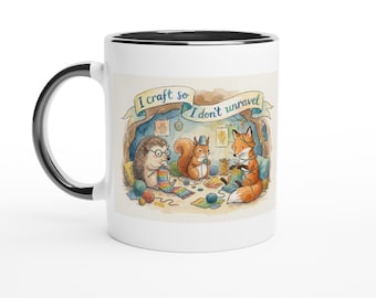 Eu faço artesanato para não me desfazer – Caneca divertida para artesãos, 325ml