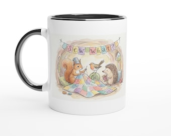 Costurar o quê? – Caneca divertida de costura e artesanato de 325 ml (11 oz) Descrição