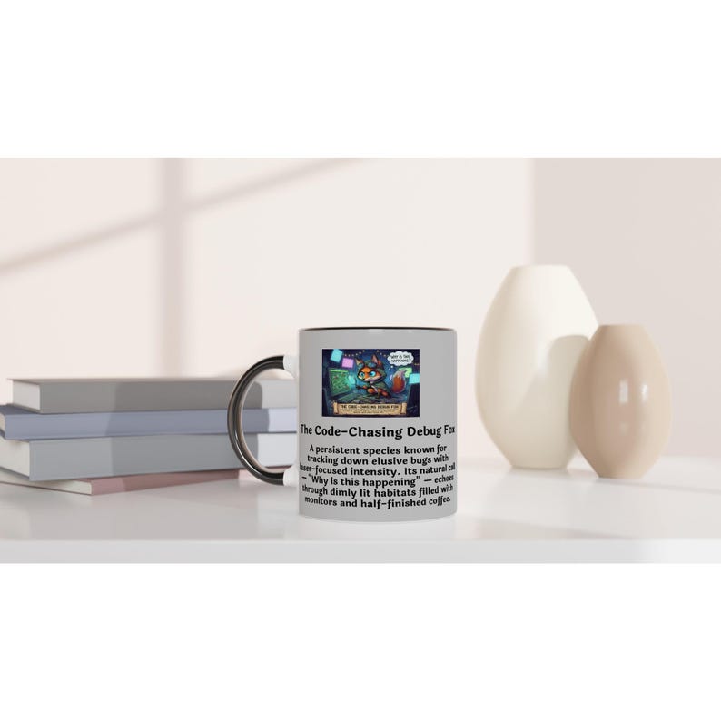 The Code‑Chasing Debug Fox – Rolig utvecklarmugg i naturserien bild 6