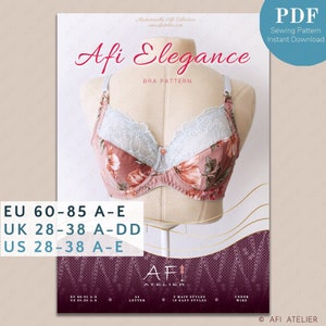 Afi Elegance Bra Lingerie Costura Padrão - Pacote 1 Tamanhos - Download Instantâneo de PDF - Afi Atelier