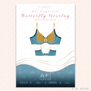 The Butterfly ADD ON for the Afi Exquisite Bra Lingerie Sewing Pattern Package 1 Sizes Instant PDF Download Afi Atelier image 3