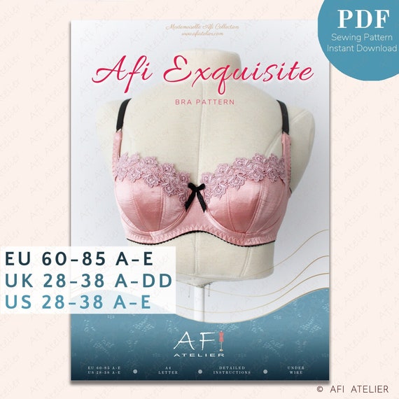 Afi Exquisite Bra Lingerie Sewing Pattern Package 1 Sizes Instant
