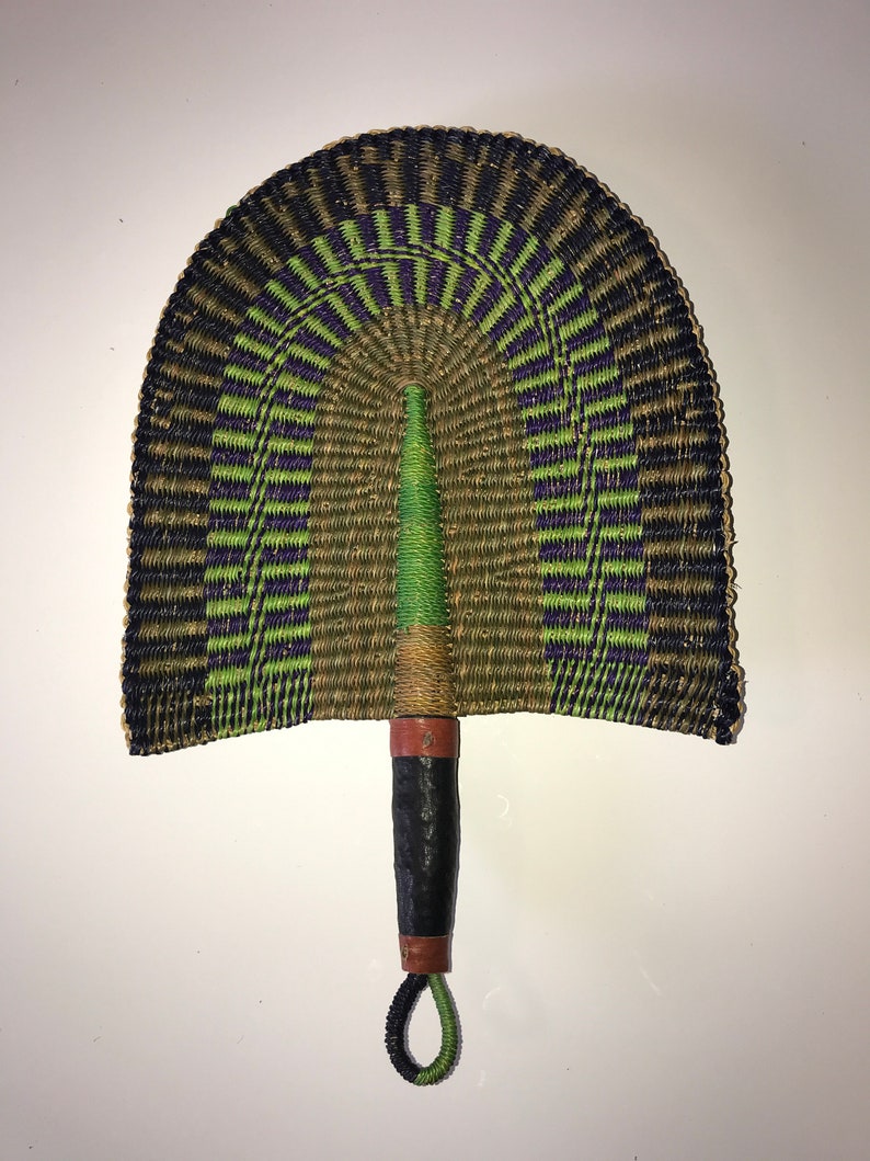 African Hand Woven Fan Handmade Ghanaian Origin for Outdoor or
