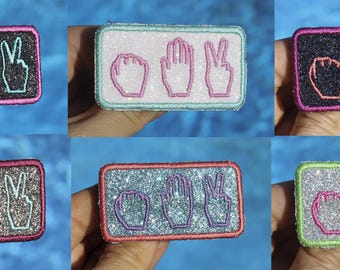 Choice of Shifumi brooch stone leaf scissors jewel glittery fabric color to be specified when ordering embroidery colored threads according to model