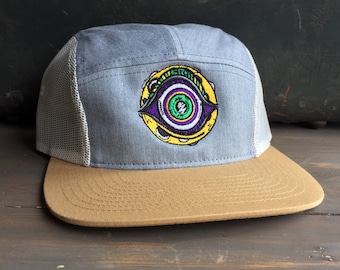 5-Panel "Eye-Moon" Snapback Hat w/ free mask