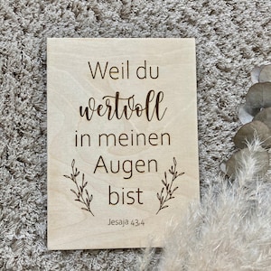 Holzschild Holzkarte Bibelvers Bibelspruch Kartenhalter Deko Geschenkidee