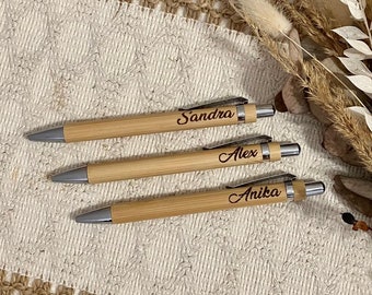 Personalized Ballpoint Pens | wood | Bamboo | Personalized | Engraving | Gift | Office l Valentine's Day | Gift for educator