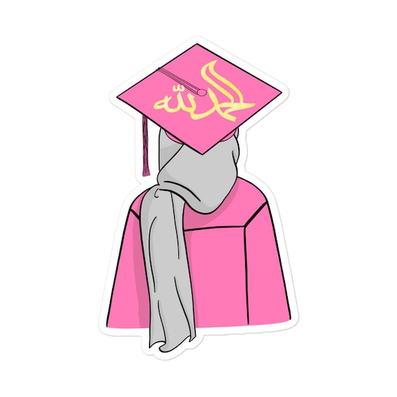 Large Hijabi Grad Sticker, Alhamdulillah Cap, Muslim Stickers, Hijabi  Graduate Sticker - Etsy